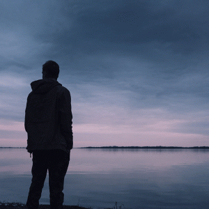 man standing alone