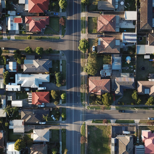 aerial view of houses