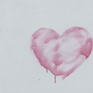 Pink painted heart with drips