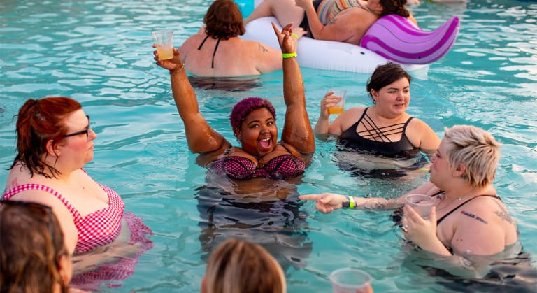 Women in a swimming pool