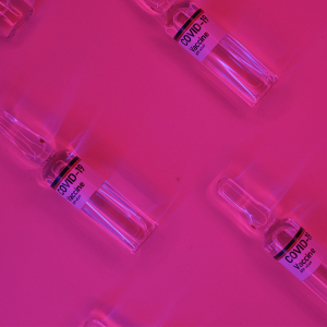 Pink neon Covid vaccines