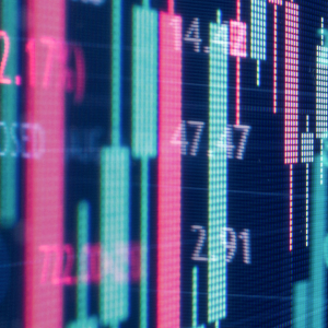 Stocks pink and blue neon