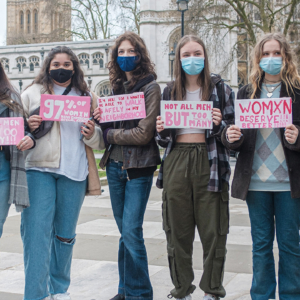 Women protesting violence
